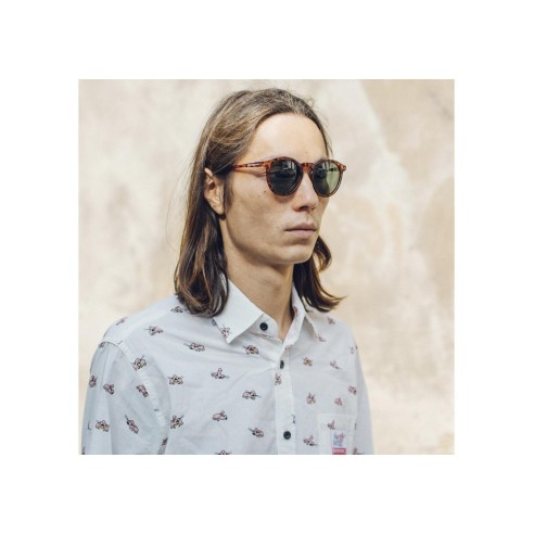 Hydroponic EW Bay Tortoise Matte/Green mirror Sunglasses - POLARIZED LENSES