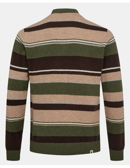 Anerkjendt Aksune Jac Stripe Lambswool Knit Forest Night