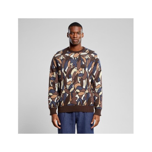 Dedicated Mora Forest Leaves Coffee Brown Sweater