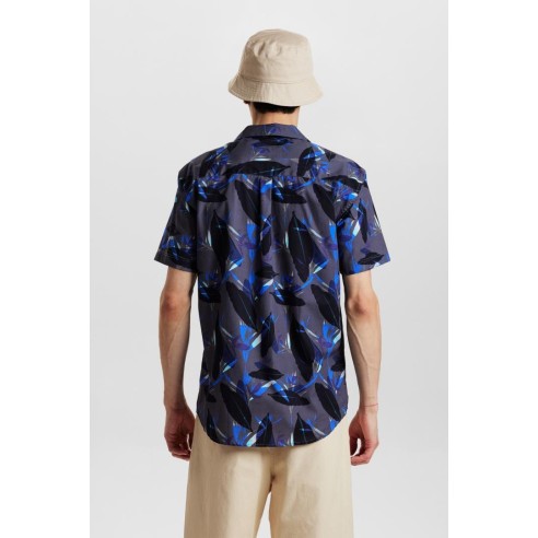 Camisa Anerkjendt Akleo Poplin AOP Bonnie Blue