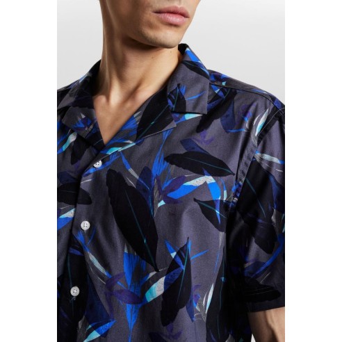 Camisa Anerkjendt Akleo Poplin AOP Bonnie Blue