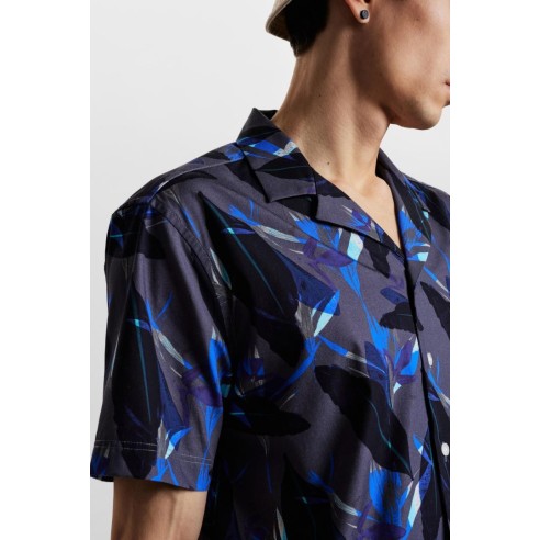 Camisa Anerkjendt Akleo Poplin AOP Bonnie Blue