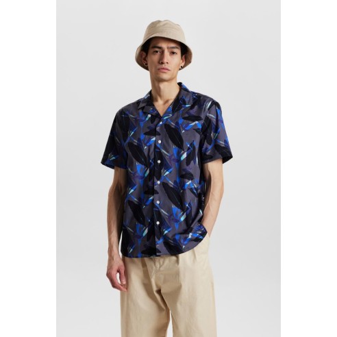 Camisa Anerkjendt Akleo Poplin AOP Bonnie Blue
