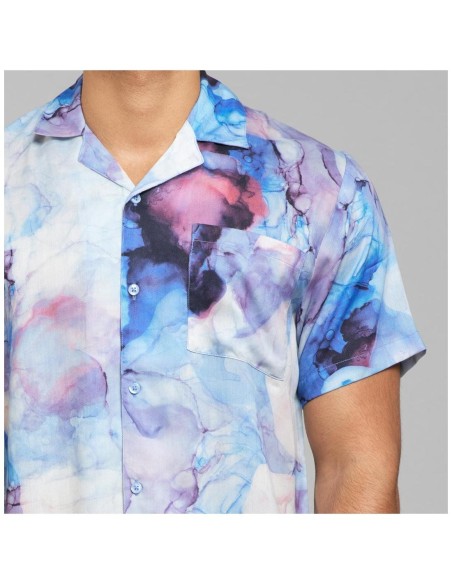 Camisa Dedicated Marstrand Ocean Ink Multicolor - Tencel Lyocell