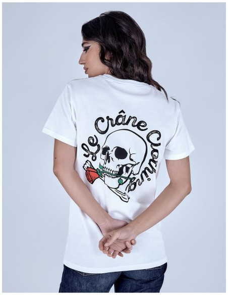 Camiseta Le Crane Skull And Roses Unisex