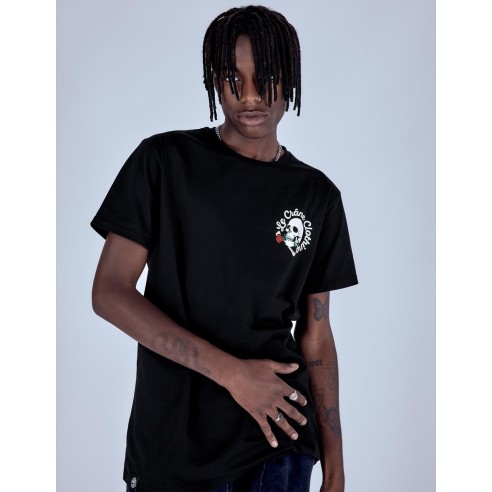 Le Crane Skull And Roses Black Unisex T-shirt
