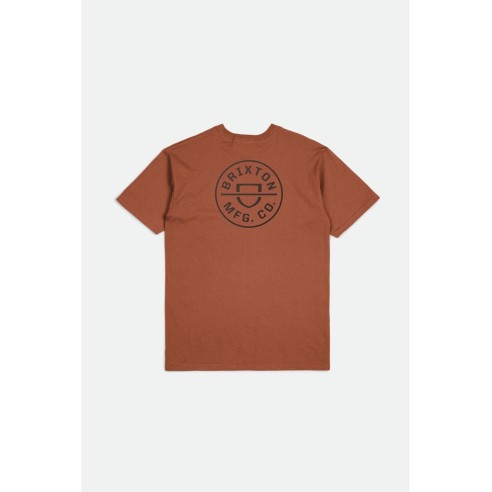 Camiseta Brixton Crest II Terracotta de algodón