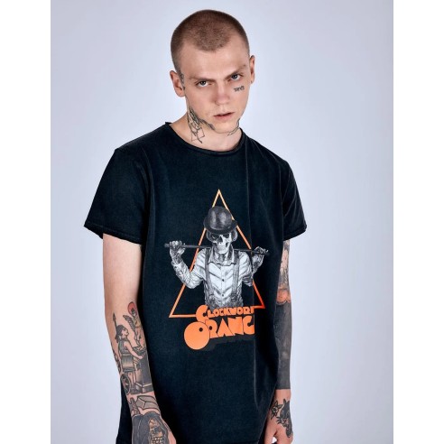 Le Crane Orange Black T-Shirt