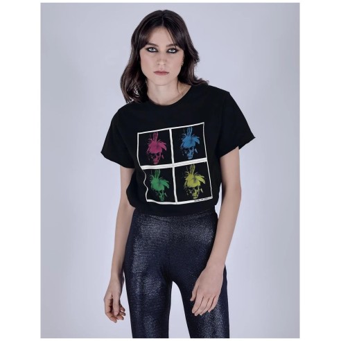 Camiseta Le Crane Warhol Skull Negra Homenaje a Andy Warhol