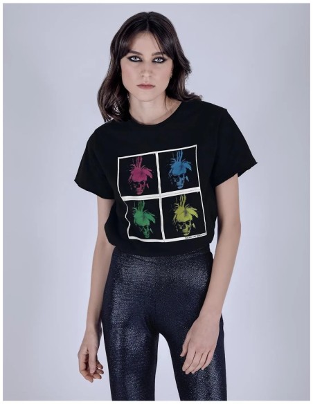 Camiseta Le Crane Warhol Skull Negra Homenaje a Andy Warhol