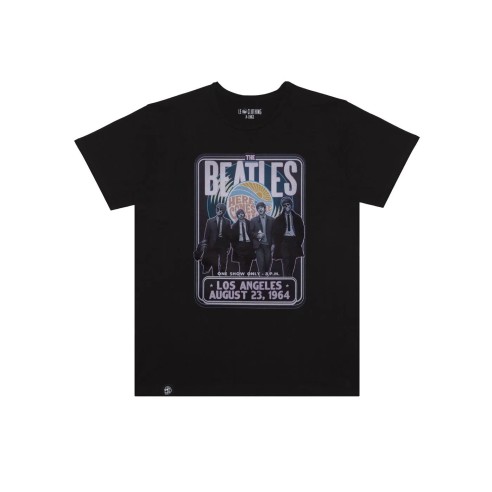 Le Crane Get Bac Black T-shirt Tribute to The Beatles