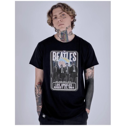 Le Crane Get Bac Black T-shirt Tribute to The Beatles