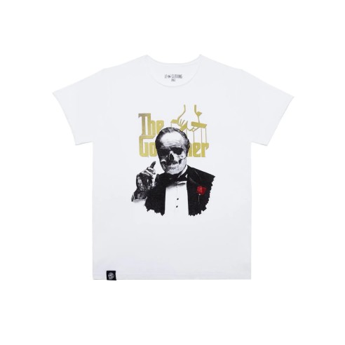 Le Crane Padrino White T-shirt Homage to The Godfather