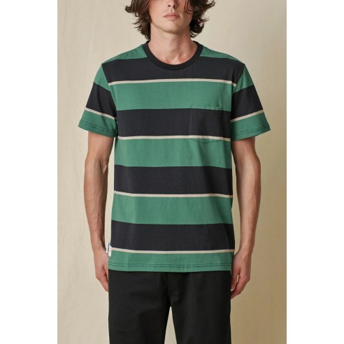 Globe Bootleg Dreams Stripe Tee Sea - ORGANIC COTTON