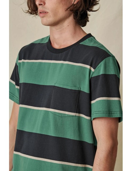 Globe Bootleg Dreams Stripe Tee Sea - ORGANIC COTTON