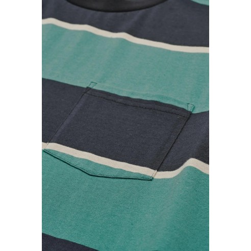Globe Bootleg Dreams Stripe Tee Sea - ORGANIC COTTON