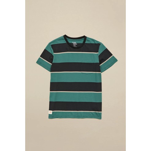 Globe Bootleg Dreams Stripe Tee Sea - ORGANIC COTTON