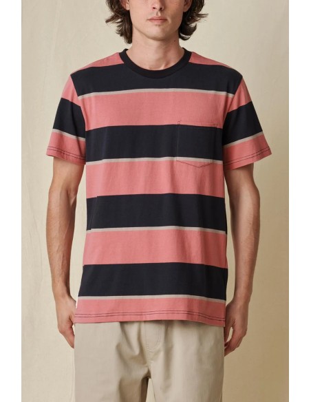 Globe Bootleg Dreams Stripe Tee Red Smoke - ORGANIC COTTON