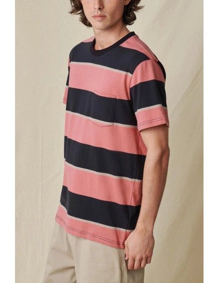 Globe Bootleg Dreams Stripe Tee Red Smoke - ORGANIC COTTON