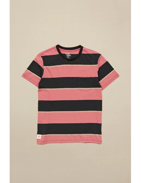 Globe Bootleg Dreams Stripe Tee Red Smoke - ORGANIC COTTON