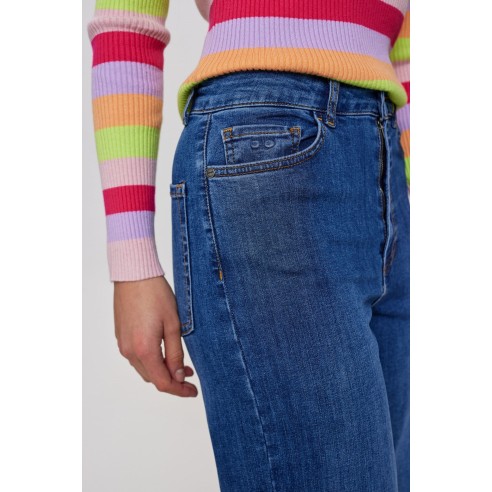 Pantalones Nümph Nuparis Cropped Jeans Vaquero azul gastado