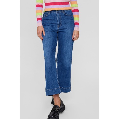 Pantalones Nümph Nuparis Cropped Jeans Vaquero azul gastado