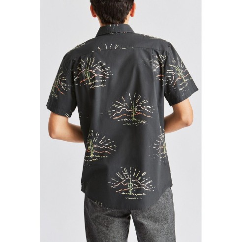 Camisa Brixton Charter print washed black