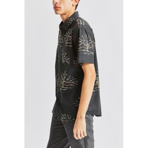 Camisa Brixton Charter print washed black
