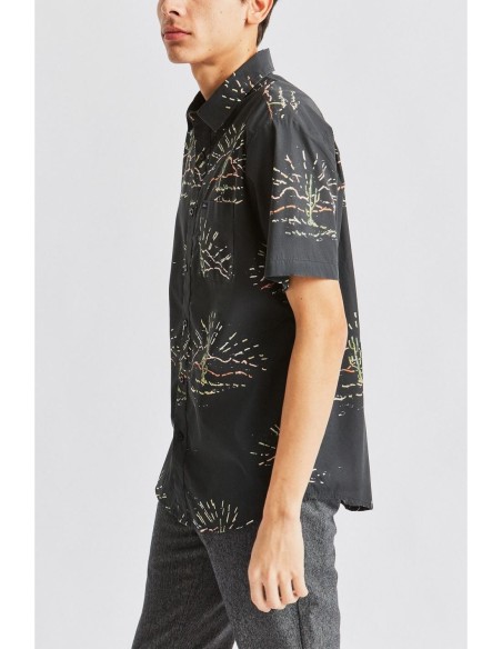 Brixton Charter print washed black Shirt