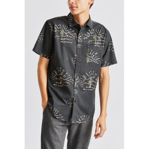 Brixton Charter print washed black Shirt