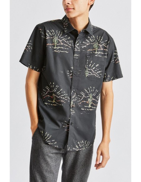 Brixton Charter print washed black Shirt