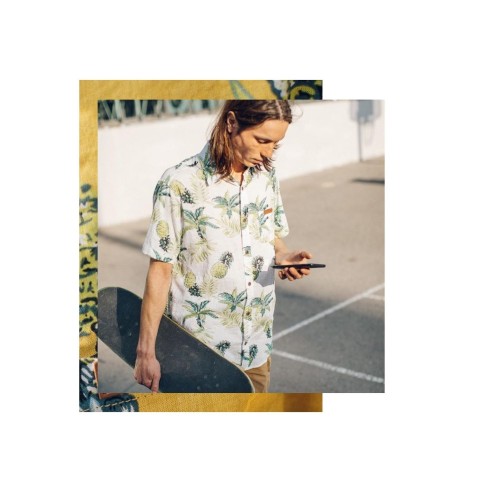 Camisa Hydroponic Makahiki White Tropical