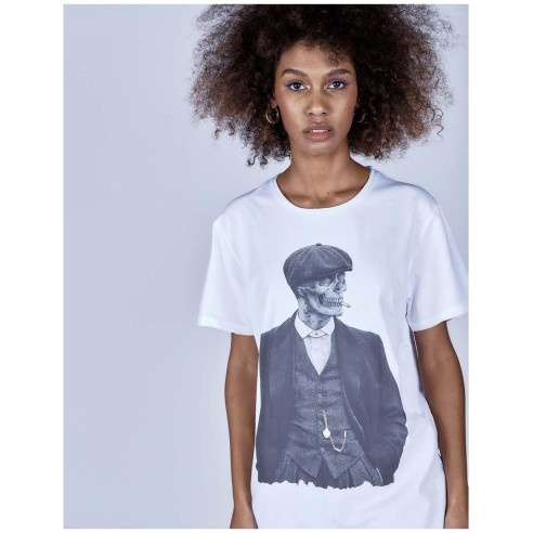 Camiseta Le Crane Peaky Skull Blanco - UNISEX