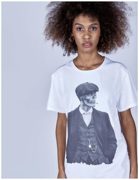 Camiseta Le Crane Peaky Skull Blanco - UNISEX