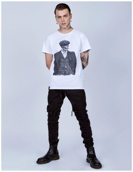 Camiseta Le Crane Peaky Skull Blanco - UNISEX