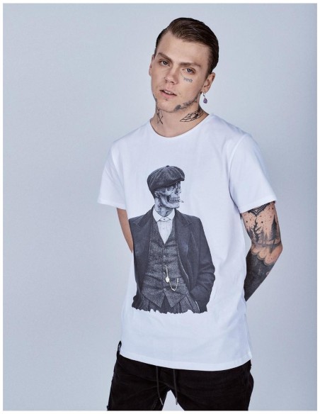 Camiseta Le Crane Peaky Skull Blanco - UNISEX