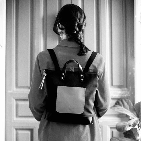 Daniel Chong Square Slim Mini waterproof Backpack with back pocket