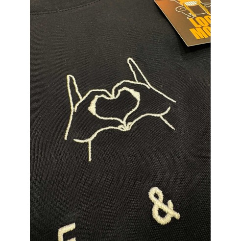 Loco Monky T-shirt Love me Hate me Embroidered black