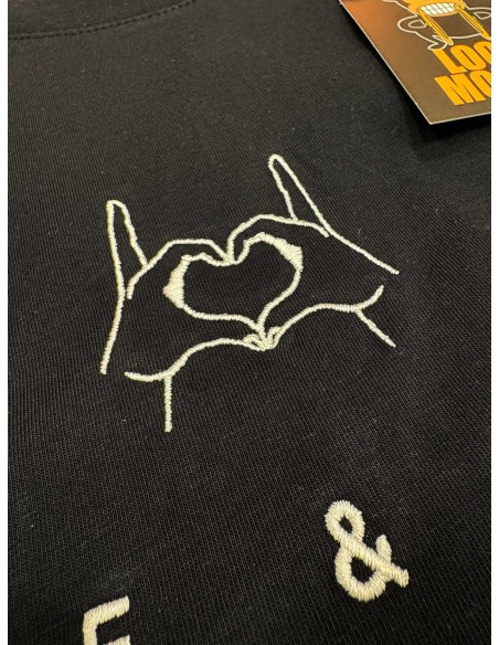 Loco Monky T-shirt Love me Hate me Embroidered black