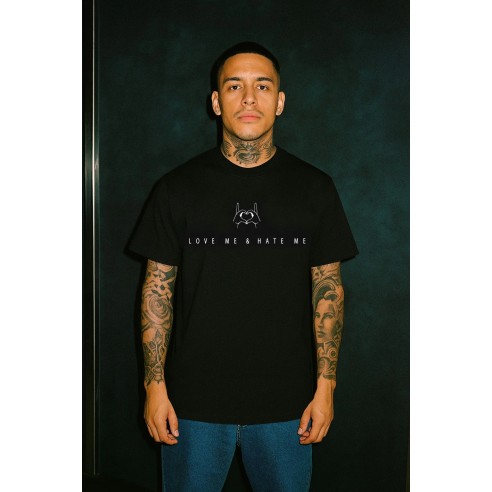Loco Monky T-shirt Love me Hate me Embroidered black