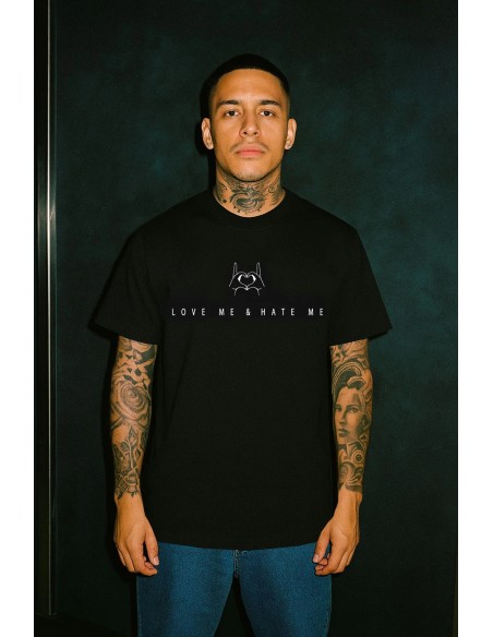 Loco Monky T-shirt Love me Hate me Embroidered black