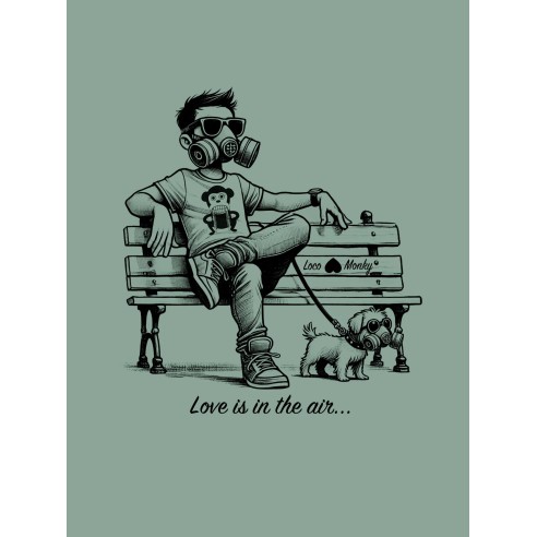 Loco Monky Love is in the air Green T-Shirt
