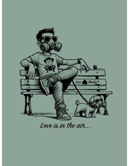 Loco Monky Love is in the air Green T-Shirt