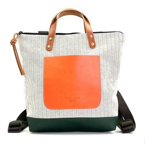 Daniel Chong Mini Squared Herringbone Backpack