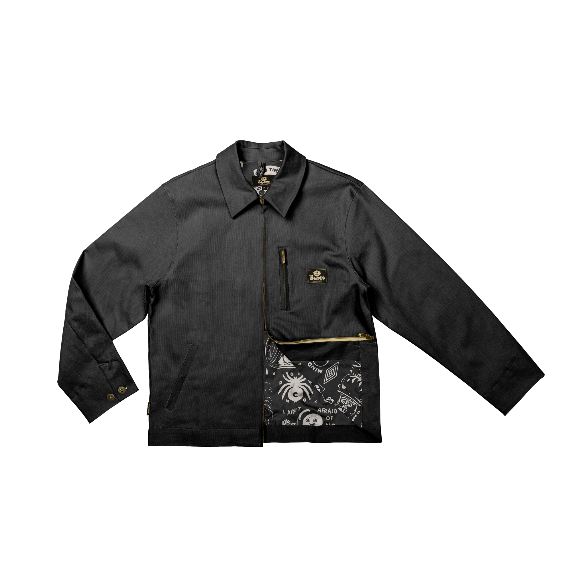 Chaqueta The Dudes Flashy Pattern Jacket Tom Classic Negro