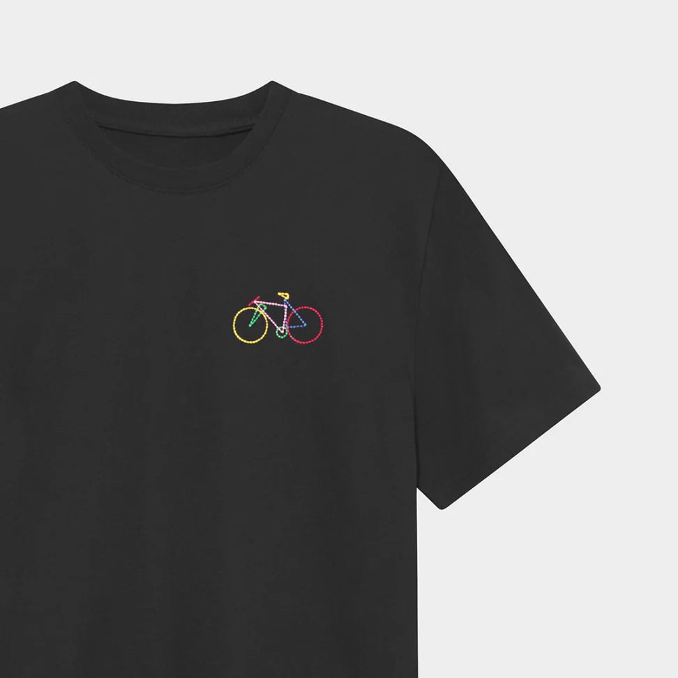 Dedicated Stockholm Small Paper Cut Bike T-shirt Black