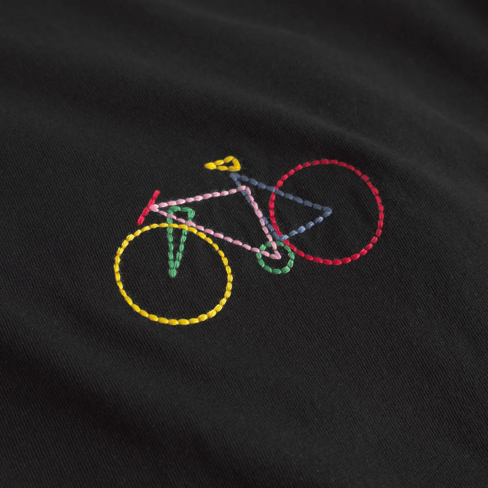 Dedicated Stockholm Small Paper Cut Bike T-shirt Black