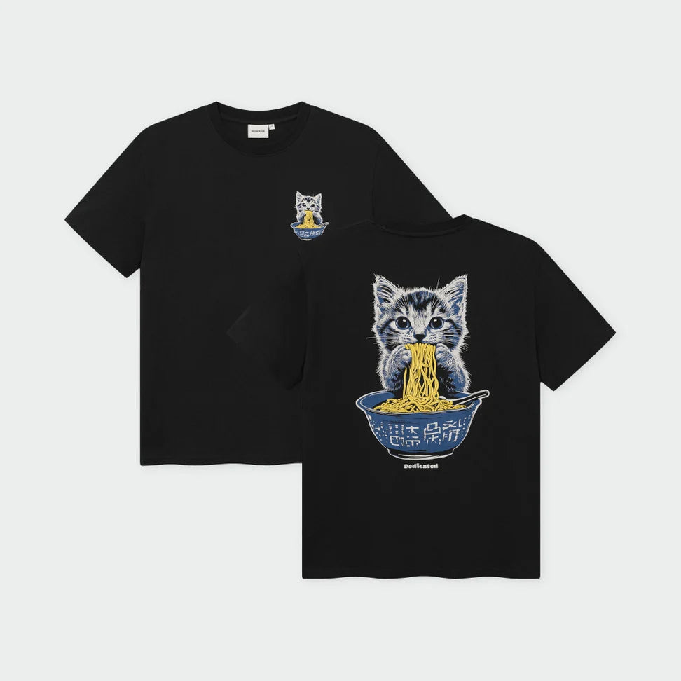 Dedicated Stockholm Cat and Noodles T-shirt Black