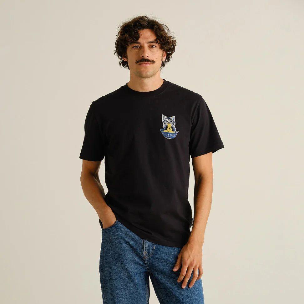 Dedicated Stockholm Cat and Noodles T-shirt Black