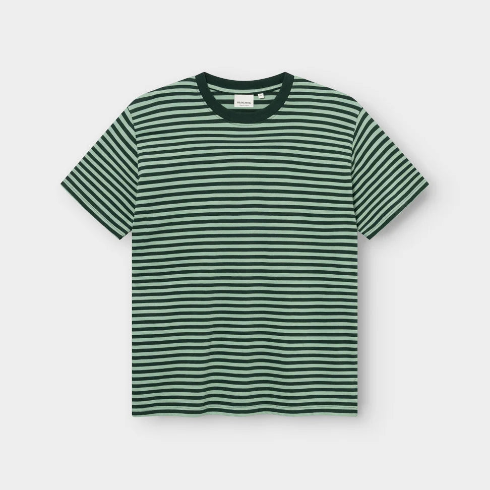 Camiseta Dedicated Stockholm Stripes Dark Green / Granite Green